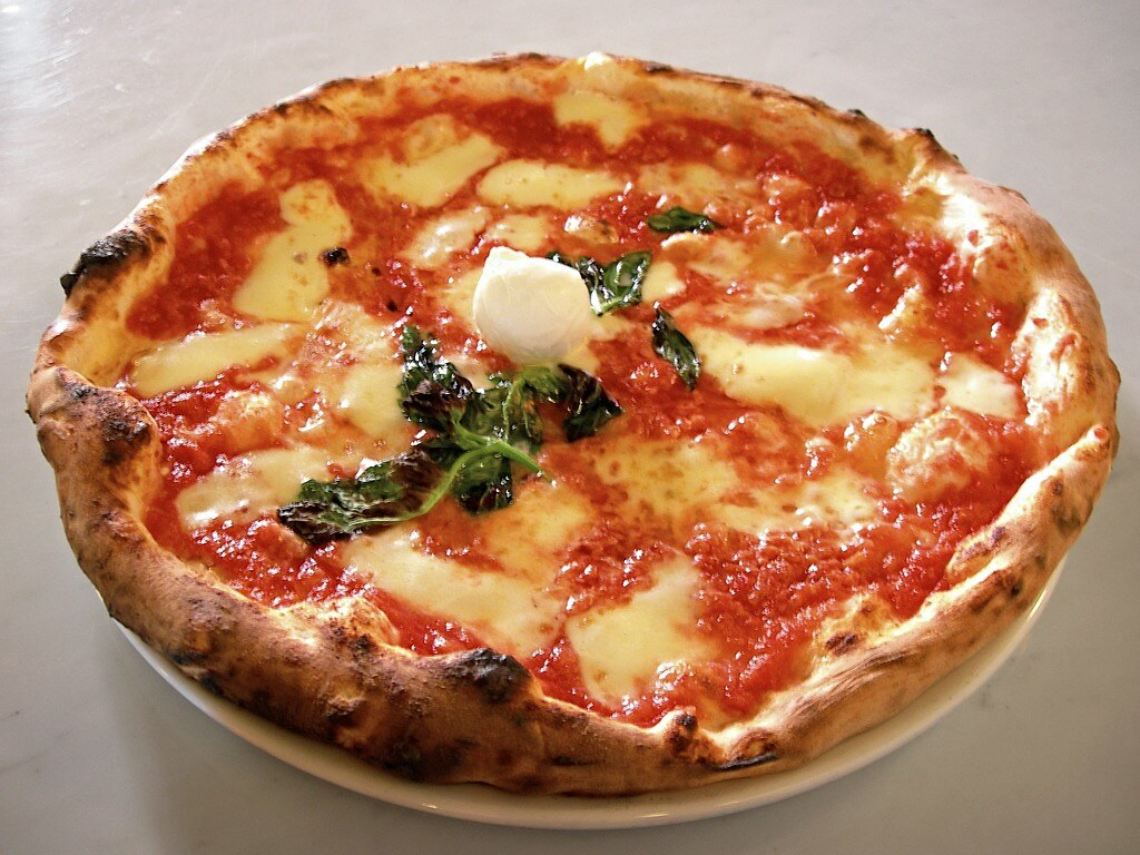 A classic Neapolitan Margherita pizza