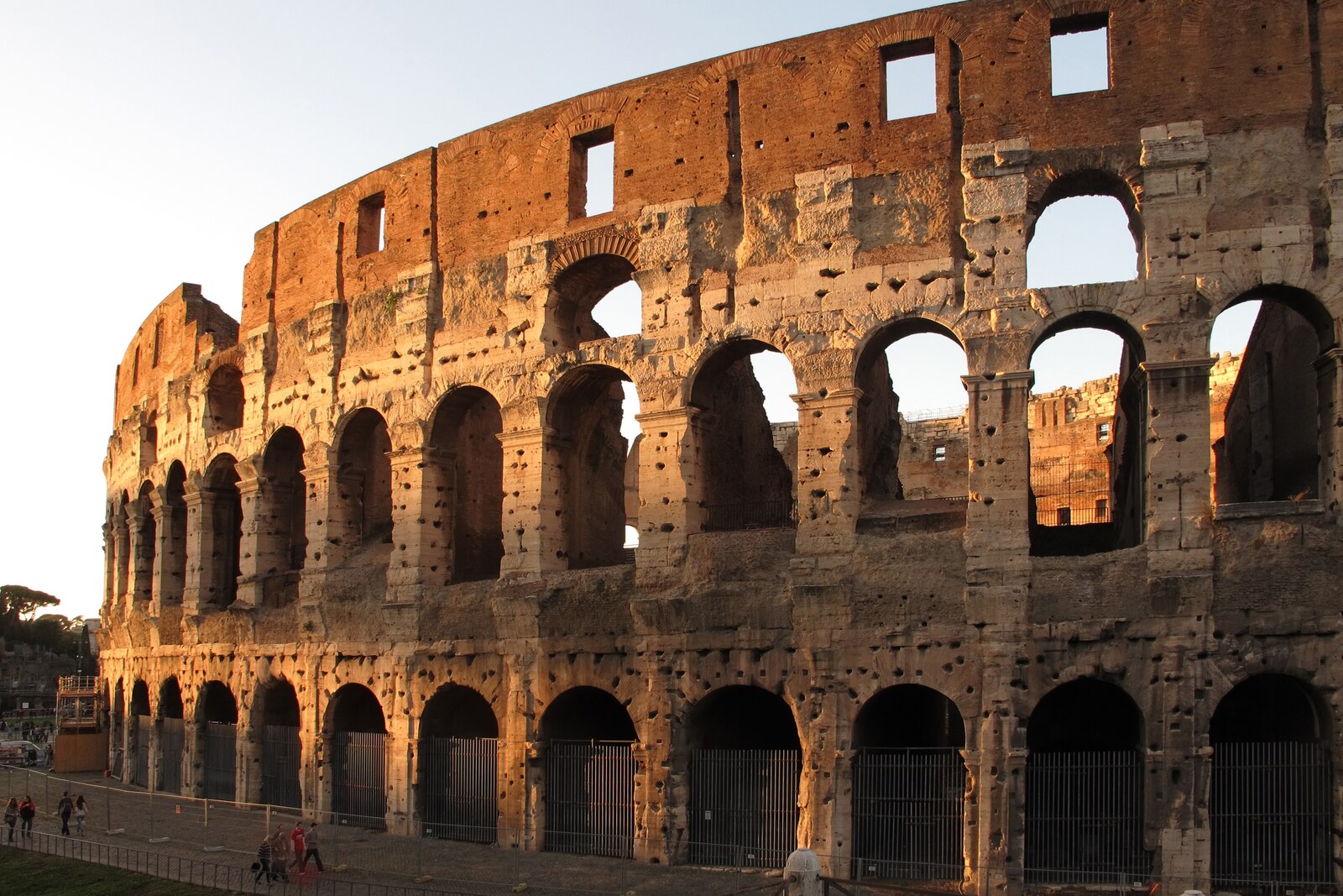 The Colosseum at sunset in Rome