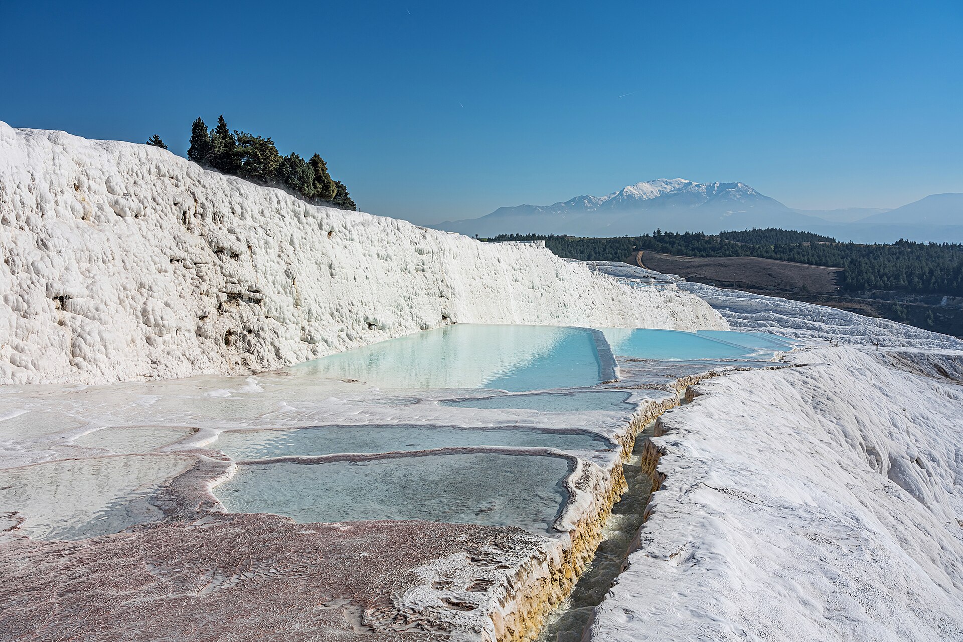 White travertine terraces at Pamukkale