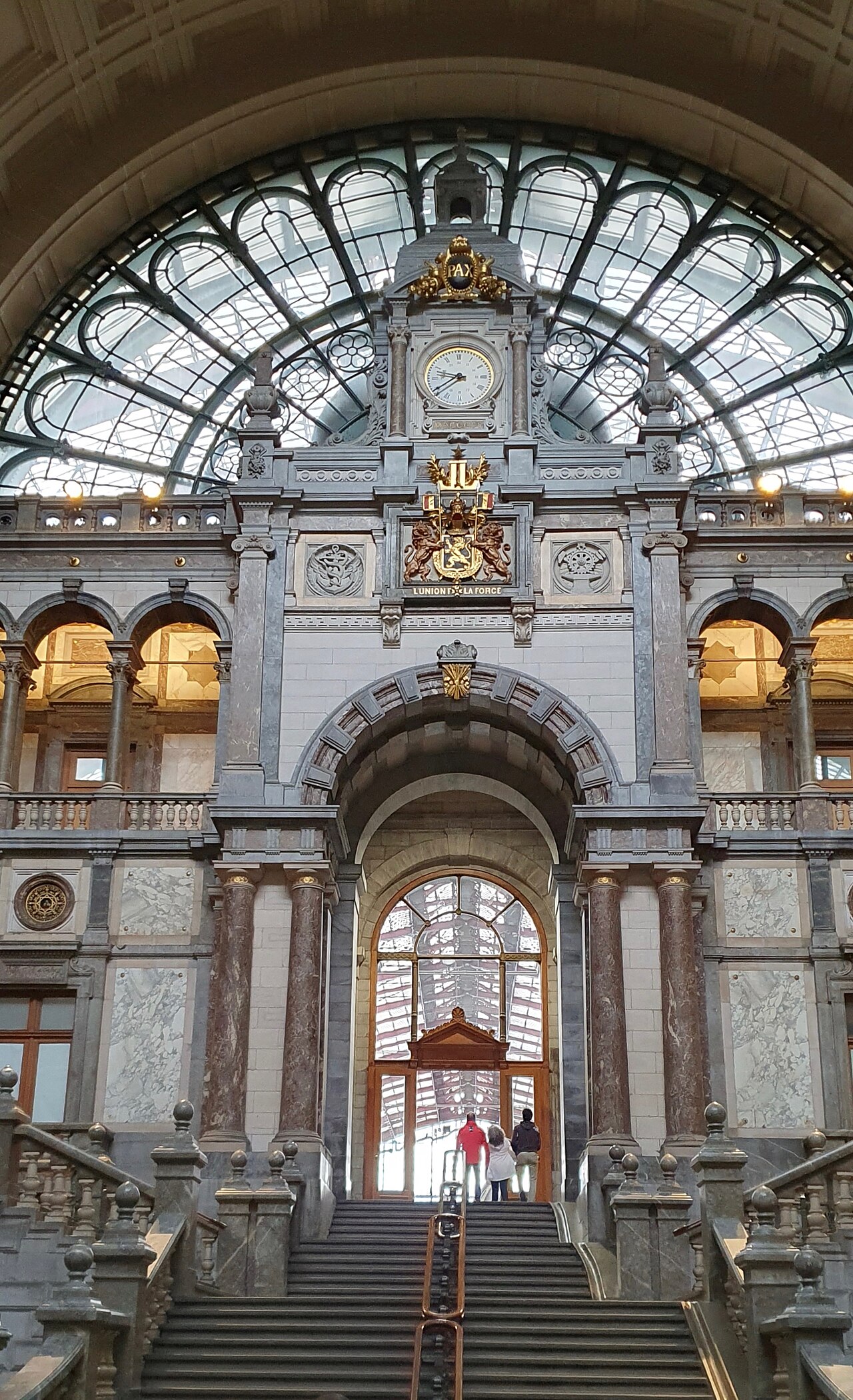 The vaulted interior of Antwerp Central Station
