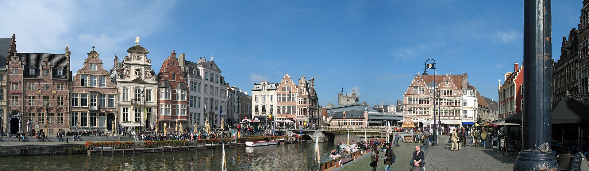 The Graslei and Korenlei waterfront in Ghent